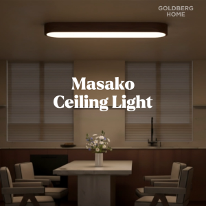 Masako Long 24W 36W 3Tone LED Ceiling Light - Light Dark Laminated Wood - 60cm 90cm | Goldberg Home