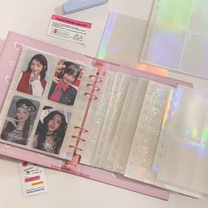 (10 Lembar) 4p Sleeve One Side & Double Side Photocard Hologram A5 6 Ring Untuk 6lubang Longgar Leaf Filler Transparan Binder