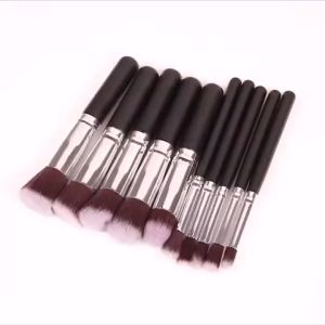 Halal 10 pcs Set Standard Kabuki Make Up Face Brush Brushes Soft Set Biasa Berus Mekap Kabuki Lembut