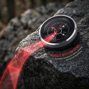 EELHOE | Portable Mini Watch Strap Compass Button Removable   Tool for Outdoor Camping Hiking Gear