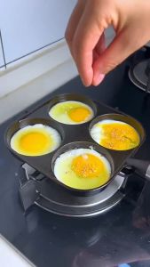 4 หลุมเครื่องครัวแพนเค้กแพนเค้กสำหรับเตาแก๊สเตาแม่เหล็กไฟฟ้าไม่ติดกระทะไข่เค้กสเต็กกระทะ