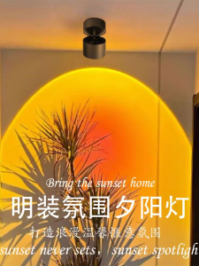 Red Sunset Spotlight Wall Lamp Absorption Top Lighting Evening Atmosphere Lamp for Balcony Entrance Hall Bedroom Living Room