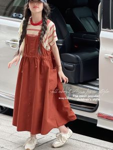Aiza basic | Pleated Overall Style Work Dress for Older Girls