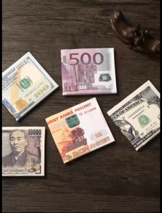 ZH076 Canvas Simulation Money Wallet Fashion Wallets Different National Currency Style Wallet Creative Style Wallets