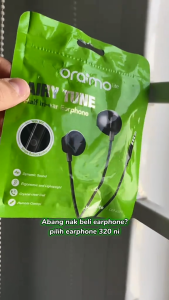 Fon Telinga ORAIMO OFFICIAL Super Bass High Quality 3.5mm Flat In Ear Stereo Original Wired Earphone Gaming Power Android Hifi Earfone Murah With Built In Mic Call Wayar Telinga LR320