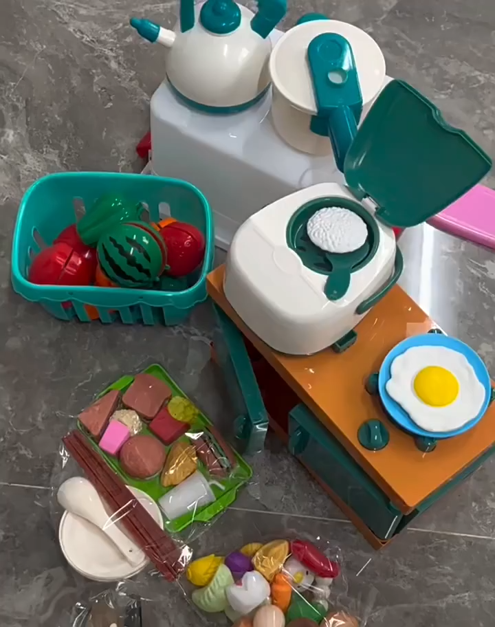 JOYTOYS1 84/56/33PCS 84/56/33PCS Mainan Dapur Anak Simulasi Peralatan Makan Mainan Edukasi Mainan Mini Berpura-pura Anak Perempuan Mainan Memasak