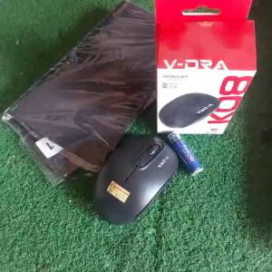 Combo 3 món chuột V-DRA K08 pin lót chuột mới chính hãng