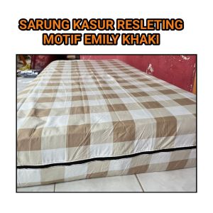 SPREI RESLETING MOTIF EMILY KHAKI NO.1 NO.2 NO.3 NO.4 BAHAN COTTON DISPERSE