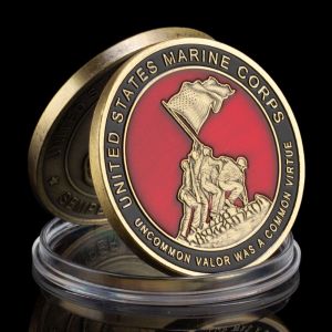 USA Marine Corps Semper Fidelis Commemorative Coin Uncommon Valor Was A Common Souvenir Coin Golden Plated Challenge Coin