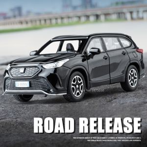 1/32 Alloy Car Model SUV Crown Kluger Metal Diecast Toy High Simulation Vehicle Pull Back Door Can Open Collection Gifts for Kid
