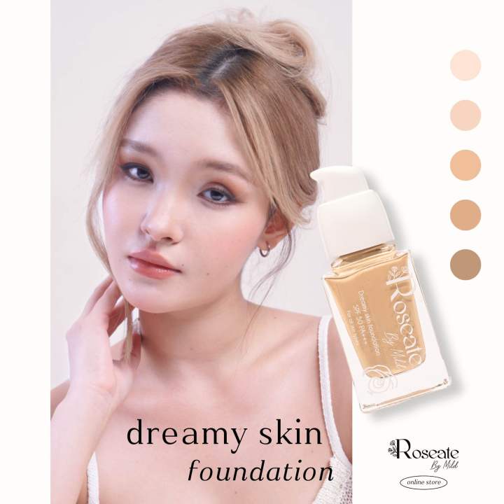 (เฉดสีใหม่) รองพื้นผิวเป๊ะ Roseate Dreamy Skin Foundation