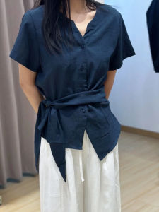 BINKAFENNY | Plus Size Womens French Style Short Sleeve Shirt V-neck Slimming Beautiful Anti-aging Summer Top Unique Comfortable Casual Wear