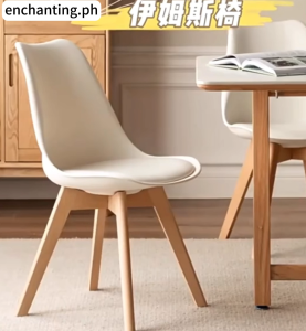 High Quality Home Chair Dining Chair Solid Wood Fabric Eames Chair Backrest Chair Nordic Style Simple Casual Comfortable