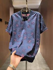 YEBO | Plus Size 300LB Rose Lace Design Short Sleeve T-Shirt