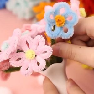LAKOE 100pcs Diy Pipe Cleaner Fower Colorful Twist Stick Toy Craft Artwork 30cm Kawat Bulu Mercy
