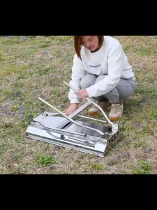 Foldable Heavy Duty BBQ Grill – Portable Stainless Steel Camping Grill Outdoor Party Garden Picnic