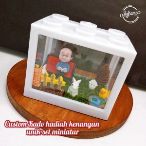Custom Kado Hadiah Kenangan Unik Set Miniatur Dekorasi Hiasan