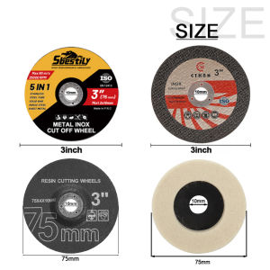 Si Fang | 4pcs 75mm Metal Cutting Disc Cut Off Wheel Resin Grinding Wheel Wool Polishing Wheel For Angle Grinder Accessory Kit