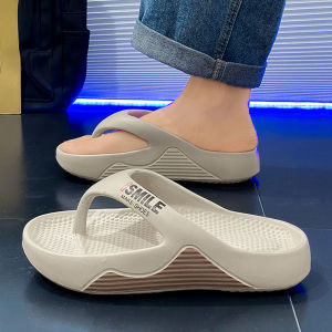 Mens Summer Outdoor Sandals Casual Anti-slip Wear-resistant Beach Flip Flops Soft Bottom Thong Slippers Thick Bottom EVA