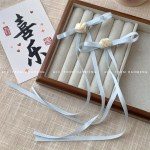 กิ๊บติดผมโบว์ผีเสื้อดอกกุหลาบสไตล์ฝรั่งเศส 2024 กิ๊บติดผมหางม้าสองข้างสำหรับเจ้าหญิง อุปกรณ์ตกแต่งผมสไตล์น่ารักและนุ่ม