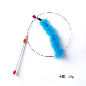 New Wooden Handle Cat Toy Animal Self Entertaining Teaser Rod Training Mouse Bird Durable Jute Material Intelligent Pet Toy