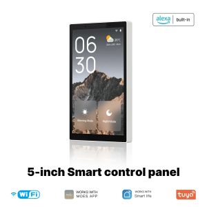 MOES | MOES Tuya Wifi 5-inch Smart Center Control Panel Touch Screen US Voice Control Alexa And ZigBee Gateway Built-in Scene Control