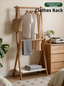 Foldable Wooden Clothing Rack