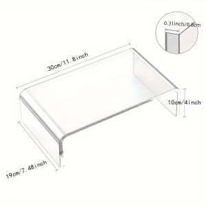 Transparent Acrylic Display Stand 4-inch (10cm) High Transparent Computer Desktop Storage Rack Suitable for Multimedia Etc