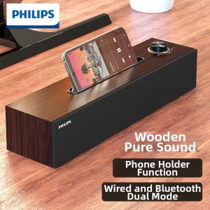 Philips | Bluetooth Desktop Speaker with Phone Stand Wooden