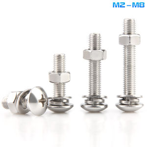 ZEKE | 304 Stainless Steel Large Flat Head Screws Nuts Set M2-M8