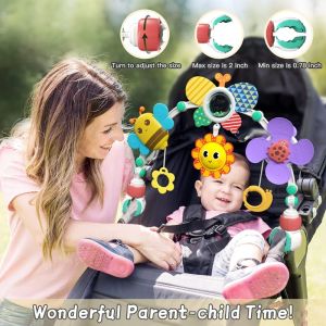 Baby Stroller Crib Toy Hanging Cartoon Animal Adjustable Seat Bed Rattle Bell Toy for Babies