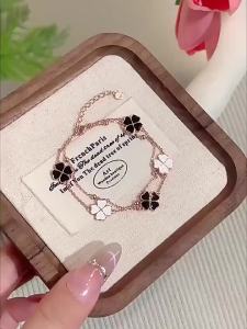 Grace Girl | Lover Gift Four-leaf Clover Double-layer Bracelet for Women