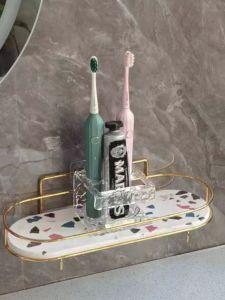 Giá Để Đồ Phòng Tắm Treo Tường Bằng Sét Giun Không Cần Khoan Giá Để Chén Đánh Răng Bằng Thép Không Gỉ Chống Thấm Nước Thiết Kế Đơn Giản Cho Phòng Ngủ