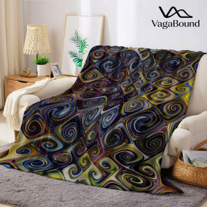 Psychedelic Swirl Flannel Blanket Warm Soft Halloween Christmas Decorative Couch Warm Cozy All-Season Gift