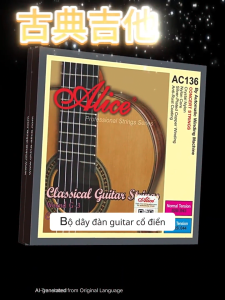Dây Đàn Guitar Classic Alice AC136-N Chính Hãng Crystal Nylon Tặng Dây G Dự Phòng Âm Chuẩn Êm Tay
