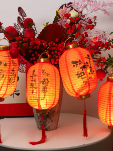 Red Lantern Dragon Year New Style Chinese Traditional Decorative Hanging Ornaments Lucky Bucket Thirteen Materials Lantern