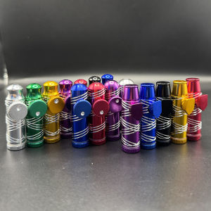 หลอดโลหะอะลูมิเนียมอัลลอยด์กันรั่ว 2 ชิ้น สำหรับเก็บผงแบบพกพา ที่จ่ายผงแบบกระสุน อุปกรณ์สุดเท่สำหรับผู้ชาย