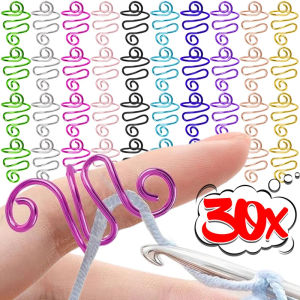 Dizoey 2/30pcs Adjustable Crochet Tension Ring Handmade Crochet Tension Ring Gift Crocheters Knitters Valentines Day Gifts Knitting