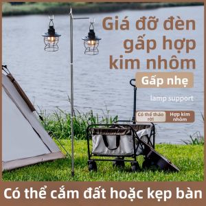 YINNUO | Đế Đèn Ngoài Trời Gấp Được Dùng Trên Bàn Hoặc Đất Nhôm