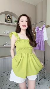 [Có Video] [Siêu Cưng] Set Đồ Bộ Nữ Mặc Nhà Quần Đùi Trắng Áo Bí Babydoll Bo Chun Cánh Tiên Mặc Nhà Đi Chơi Đẹp Thời Trang Giá Rẻ Nhất Sale Ngay Tại Lazada