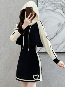 SUYE | Đầm Hoodie Thể Thao Thời Trang Kích Cỡ Nhỏ