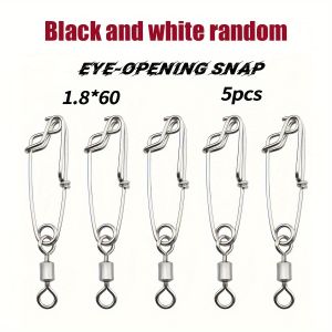 5pcs Longline Fishing Swivel Snap Stainless Steel Longline Snap Swivels Fishing Accessories Eye-opening And Eye Closing Pin