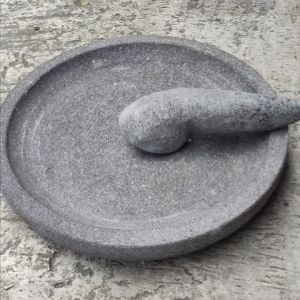 Cobek Batu Asli Jumbo Besar Original Cowek Coek Coet Cowet - 34 cm