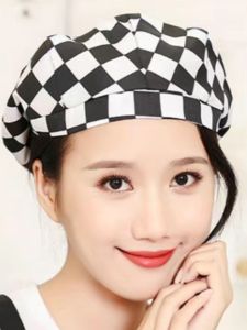 สีขาว ระบายอากาศได้ดี ตาข่าย Chef Beret หมวกผู้ชาย Duckbill หมวกเซิร์ฟเวอร์หญิงห้องครัวหมวกทํางานหม้อร้อนโรงแรม ลำลอง ผ้าฝ้าย โพลีเอสเตอร์