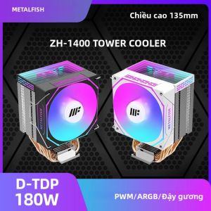 Tản Nhiệt CPU METALFISH ZH1400 Với 4 Ống Dẫn Nhiệt Quạt ARGB 4PIN PWM Siêu Yên Tĩnh Tương Thích Với Intel 1700 1200 115X 1366 2011 AM5 AM4 AM3 X99 X79