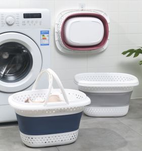 Foldable Dirty Laundry Basket Toy Storage Basket Bathroom Foldable Clothes Dirty Basket European Style Pure Color Household Storage Basket
