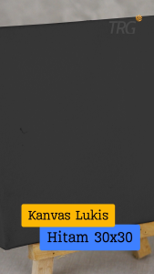 TRG Stretched Art Black Canvas Board 30x30 cm Watercolor Artist Acrylic Paint - Kanvas Hitam Media Lukis Cat Air Akrilik Minyak Poster Siap Melukis Ukuran 30 x 30 TRG
