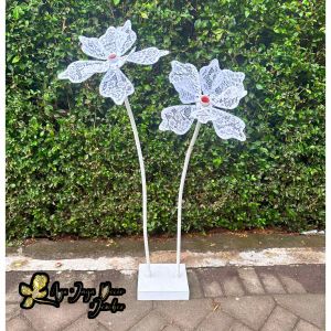 Standing bunga dekorasi pelaminan Motiv Bunga teratai kain Brukat / lampu taman / lampu hias / lampu ruang tamu / lampu kamar