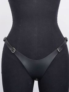 Womens Adjustable PU Crotch Strap Black PU Bondage-Style Body Cover Adjustable Straps Gothic Lingerie Carnival Costume