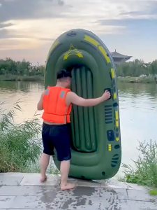 Thuyền Bơm Hơi 2 Người Siêu Dày Dặn Tải 150kg kèm Mái Chèo Xuồng Hơi Câu Cá Dã Ngoại Chèo Thuyền Trên Sông